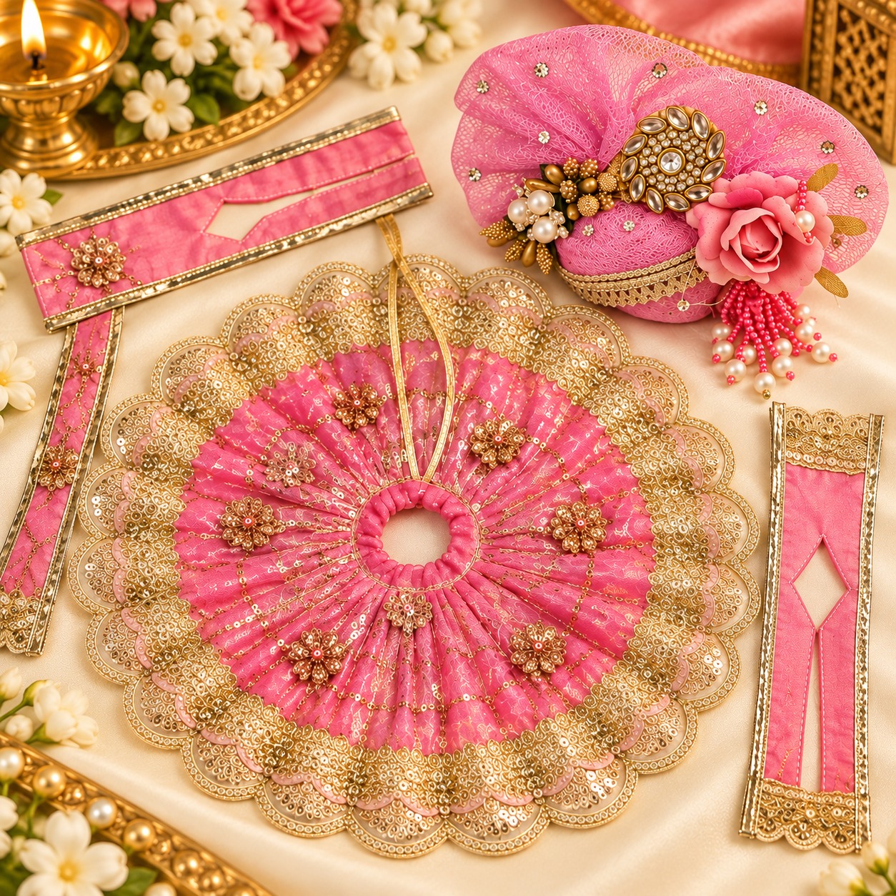 Rose Pink Laddu Gopal Poshak